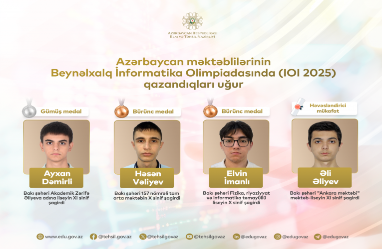 Şagirdlərimizdən beynəlxalq olimpiadada yüksək NƏTİCƏ
