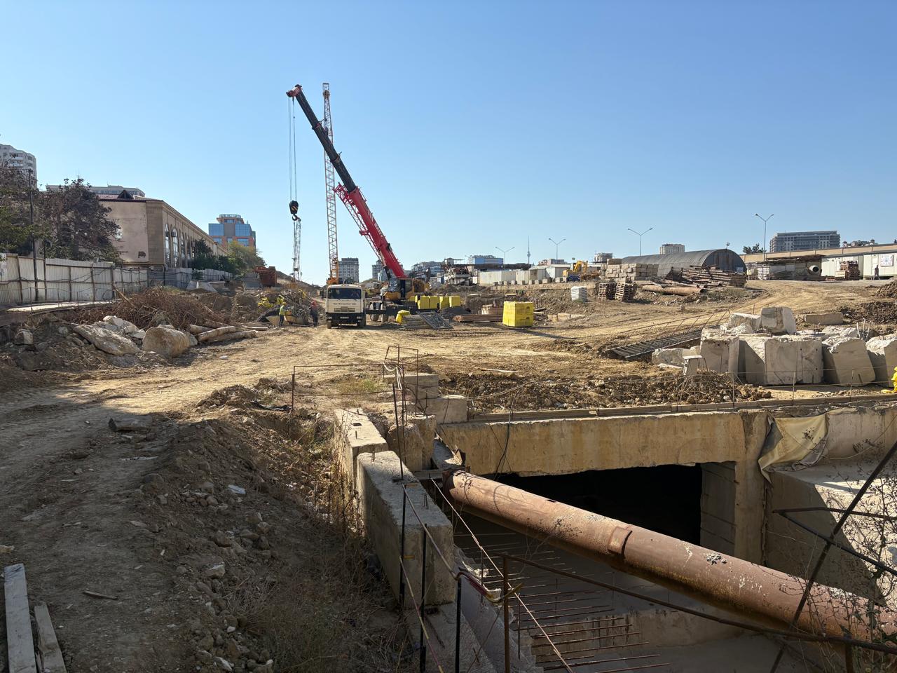 Metronun “B-04” stansiyasının tikintisində növbəti mərhələ – FOTO