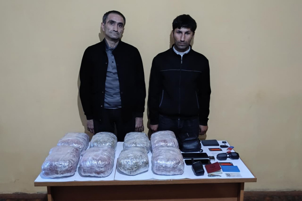 İranla sərhəddə 2 nəfər 8 kq narkotiklə saxlanıldı