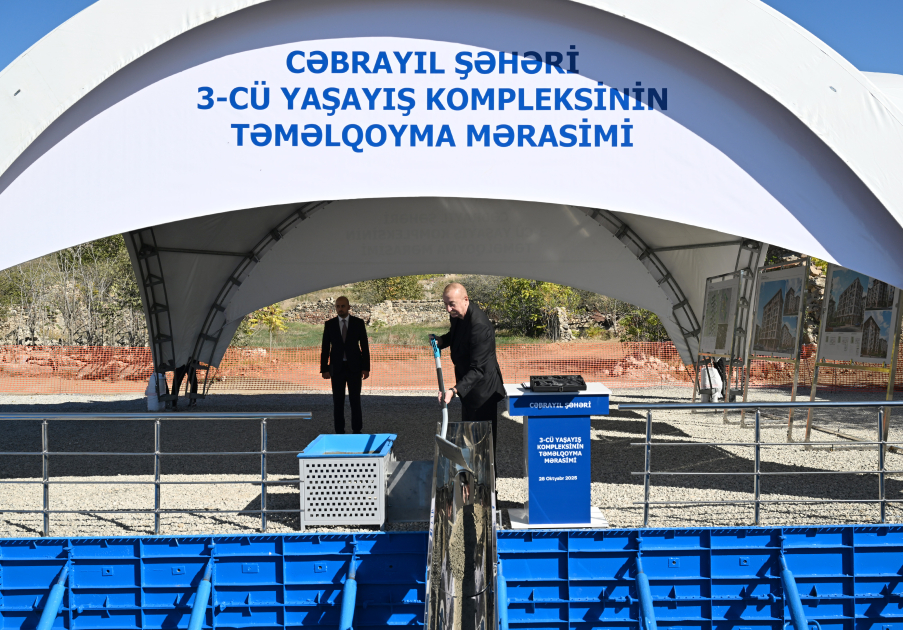 Cəbrayıl şəhərində ikinci və üçüncü yaşayış komplekslərinin təməli qoyuldu