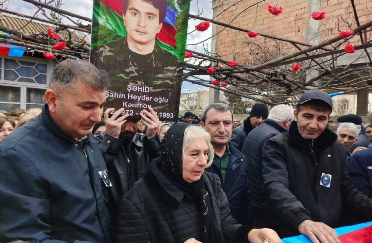 Şəhid Şahin Kərimov Mingəçevirdə dəfn edildi – FOTO