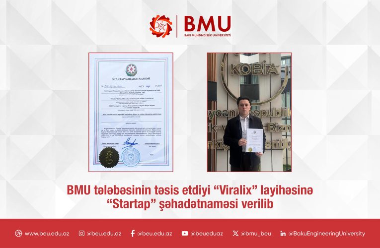 Aktual
                                                
                                                    25 May 2026, 16:38                                                
                                            
                                            
                                                
BMU tələbəsinin layihəsinə “Startap” şəhadətnaməsi verilib
